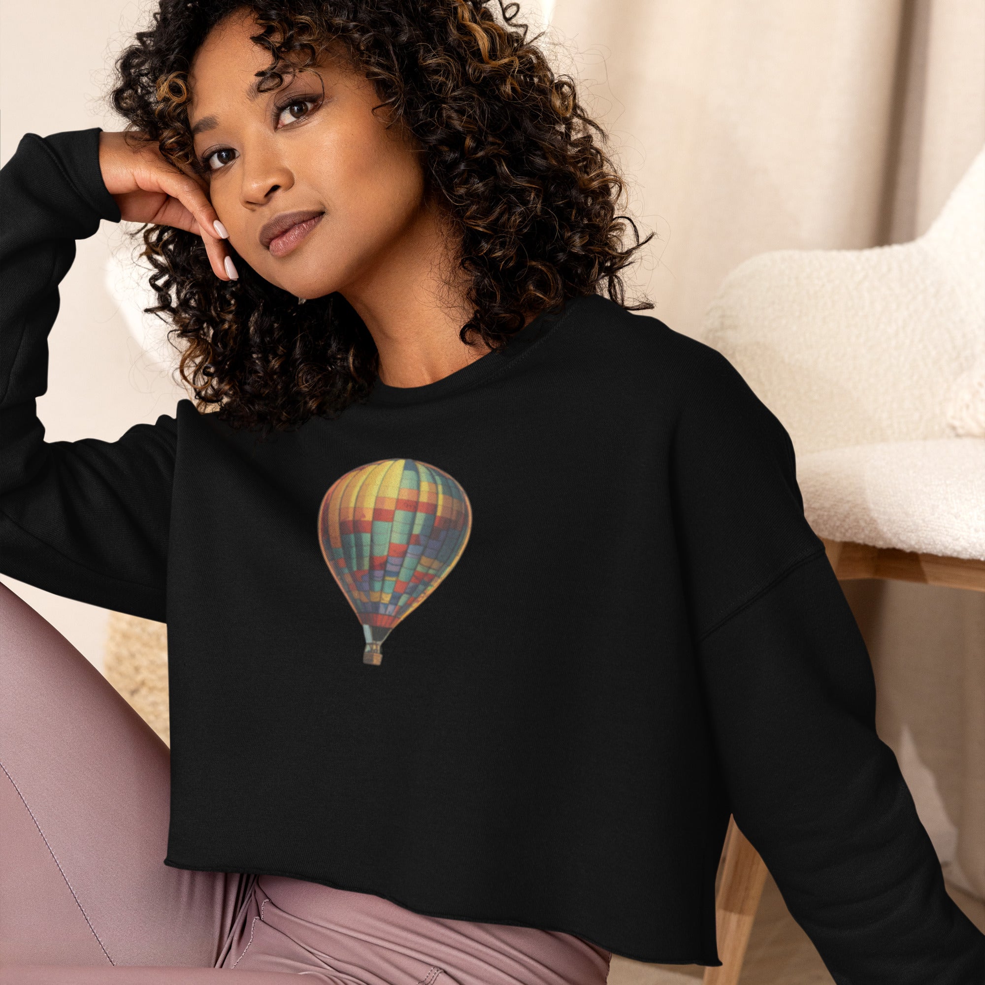 Hot Air Balloon Crop Sweatshirt – Small Dinosaur Studios